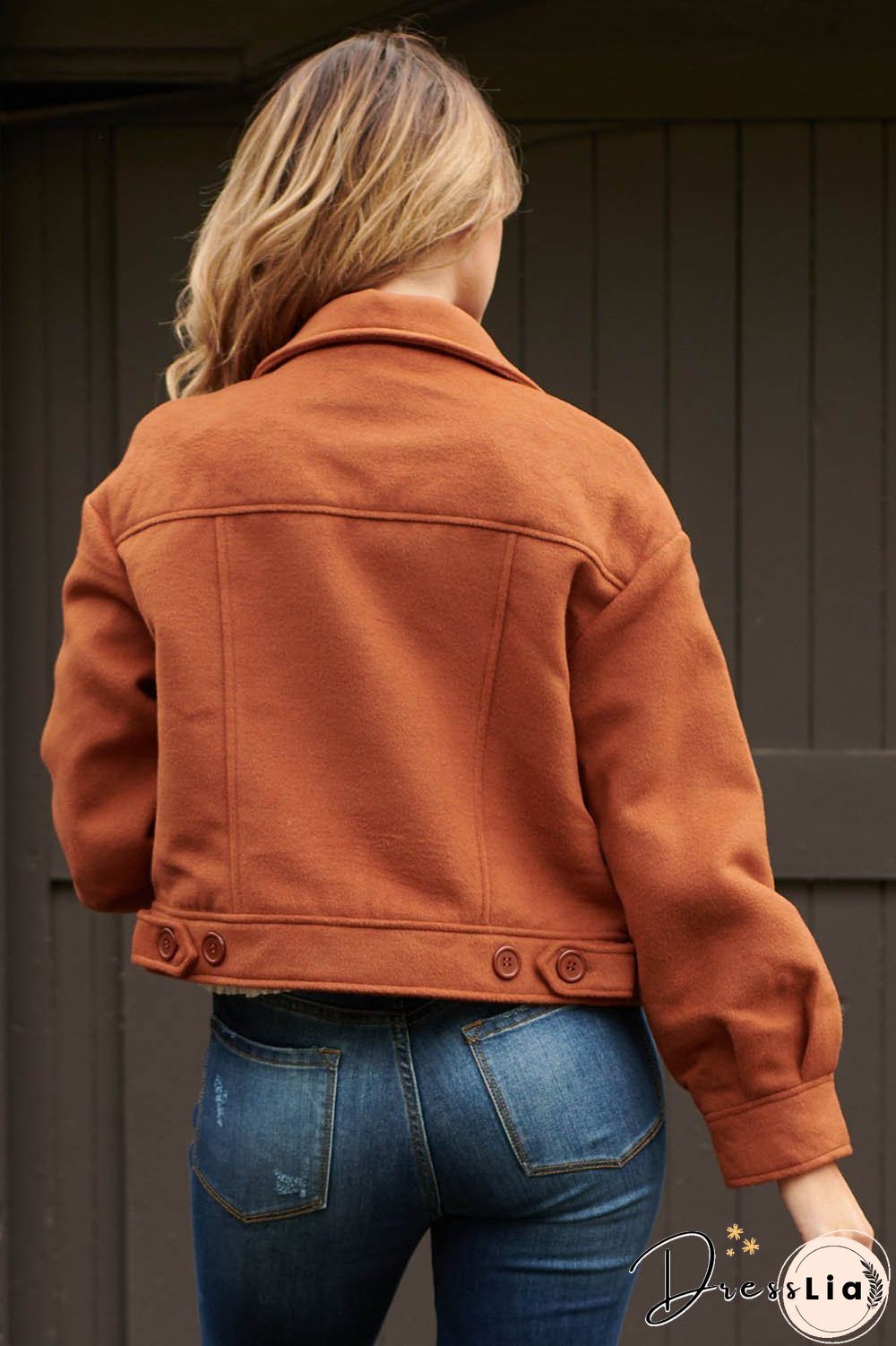 Normal Is Boring Buttons Lapel Pocketed Jacket