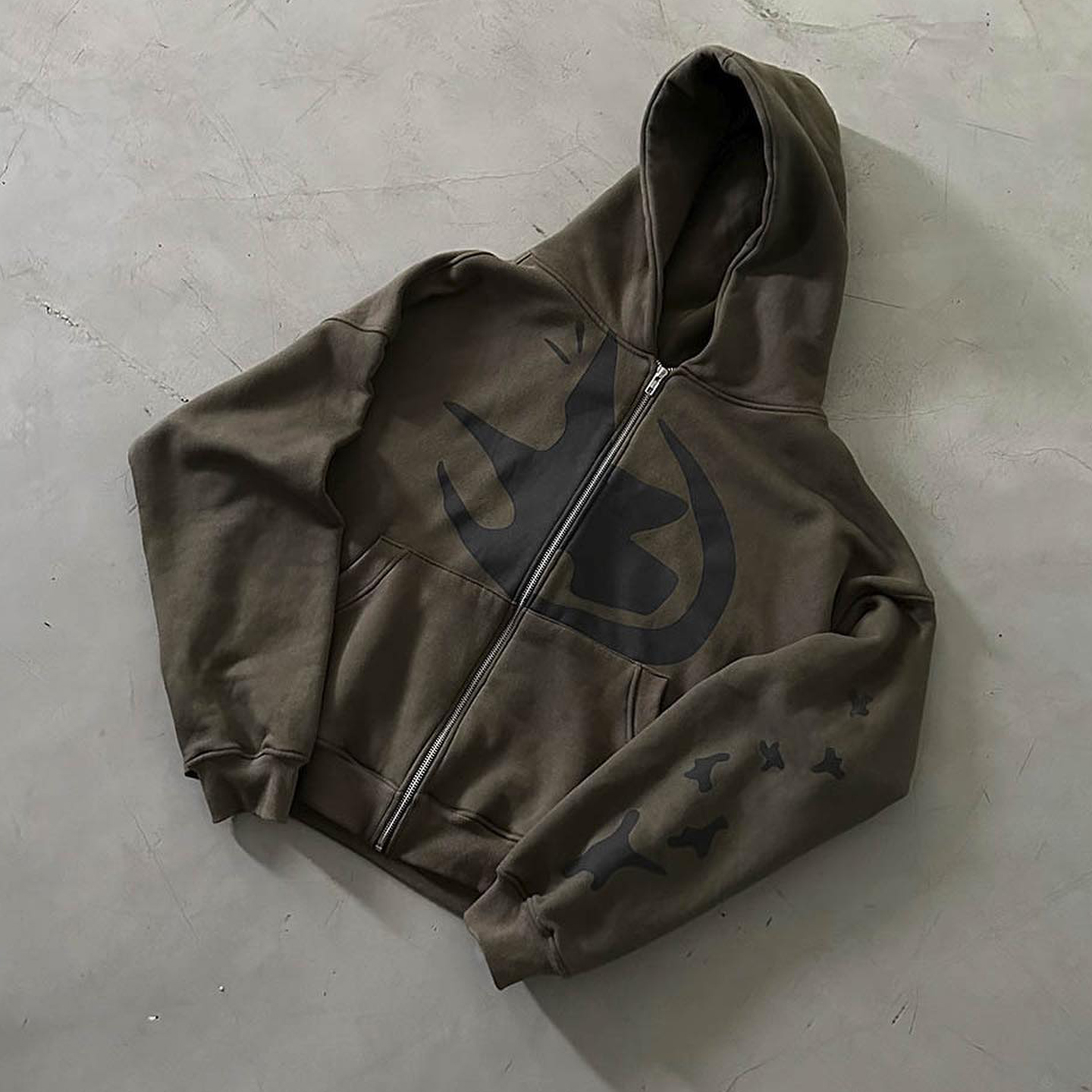 Bright Starry Sky Casual Street Zip Hoodie