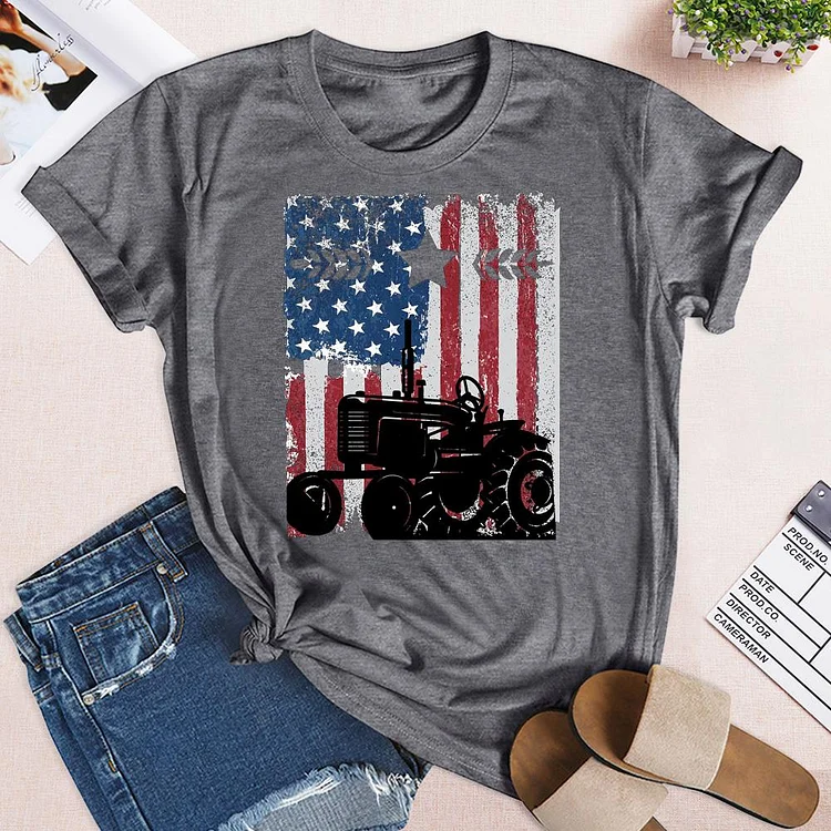 ANB - USA Flag Farmer American Farmers Retro Tee-03786