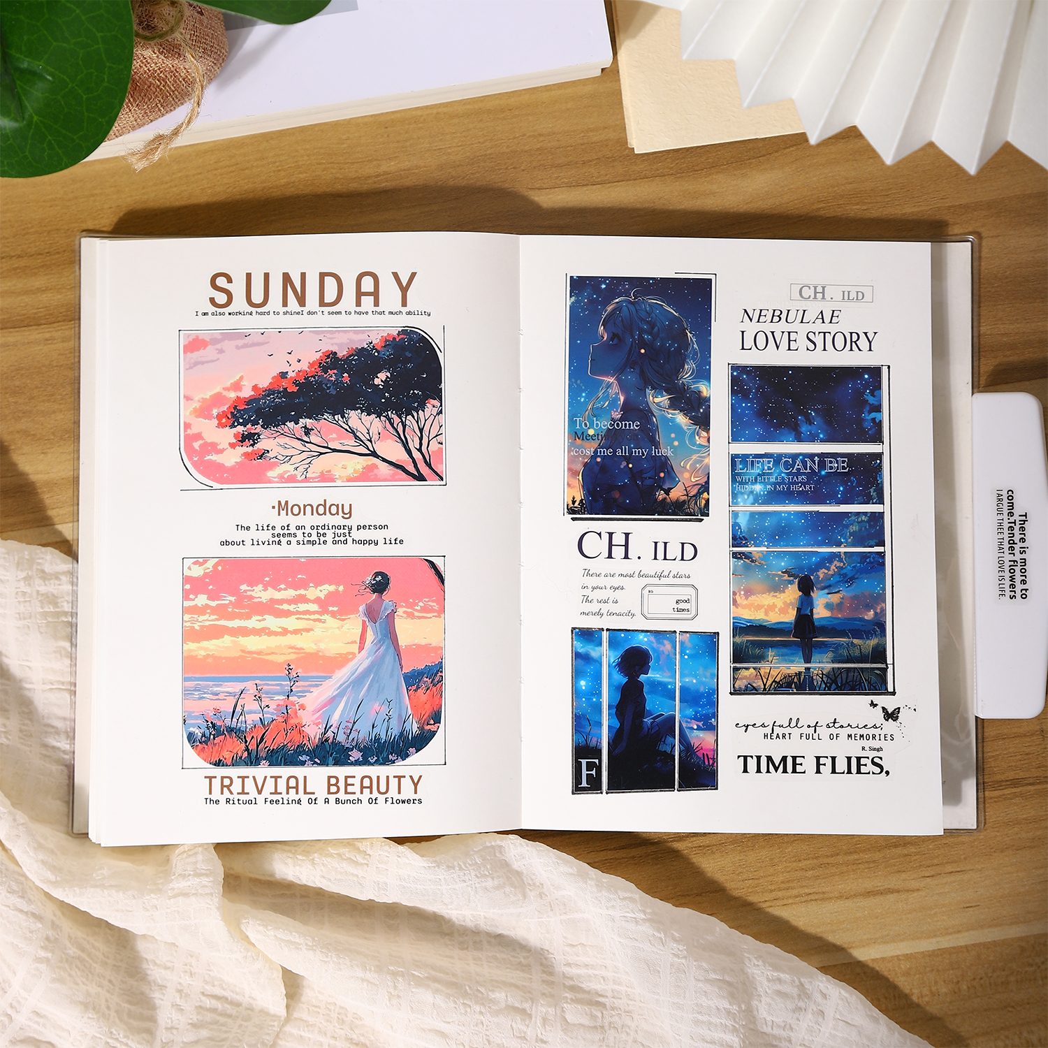 PET 스티커북 - 여행 꿈 시리즈 빈티지 캐릭터 영국 풍경에 대한 랜덤 노트