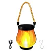Solar Lanterns Lights with Dual Charging Modes of Solar & Type-C Flickering Flame Garden Light for Garden Yard Patio Decorative