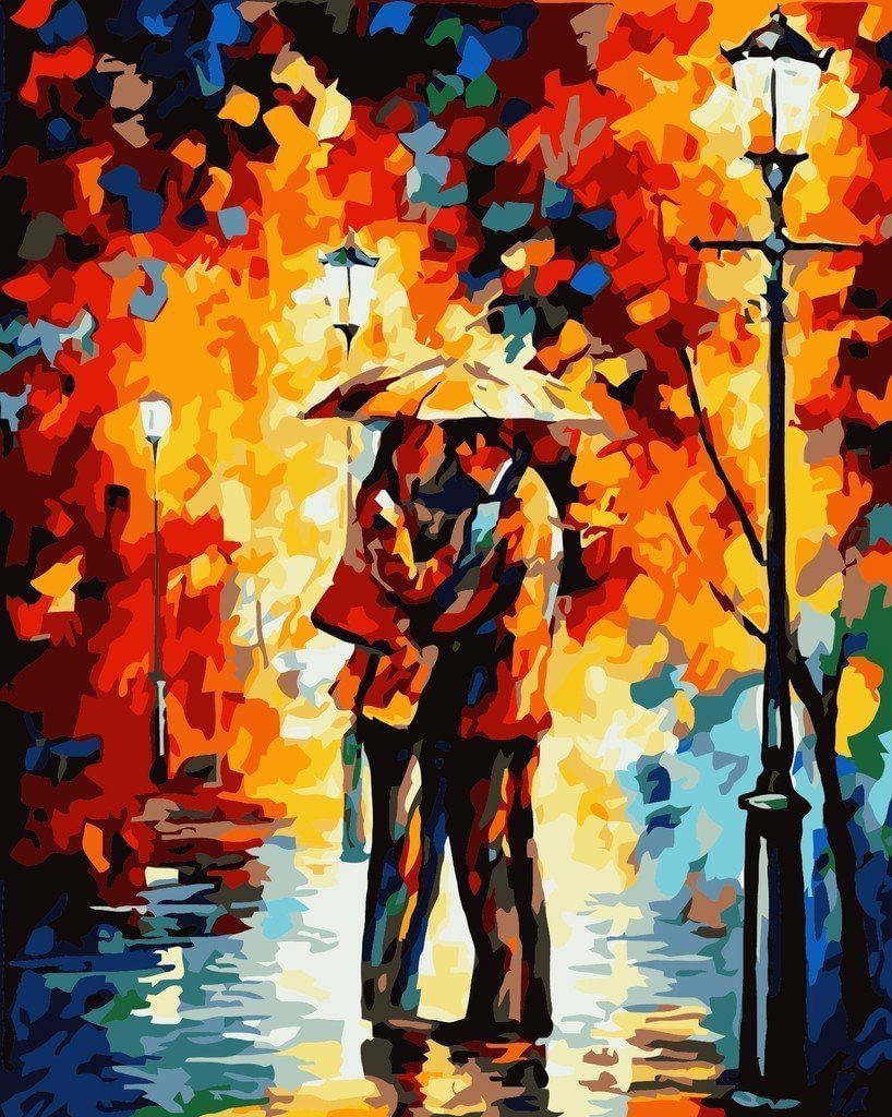 DIY Paint by Numbers Kit for Adults - Couple Under Umbrella、bestdiys、sdecorshop