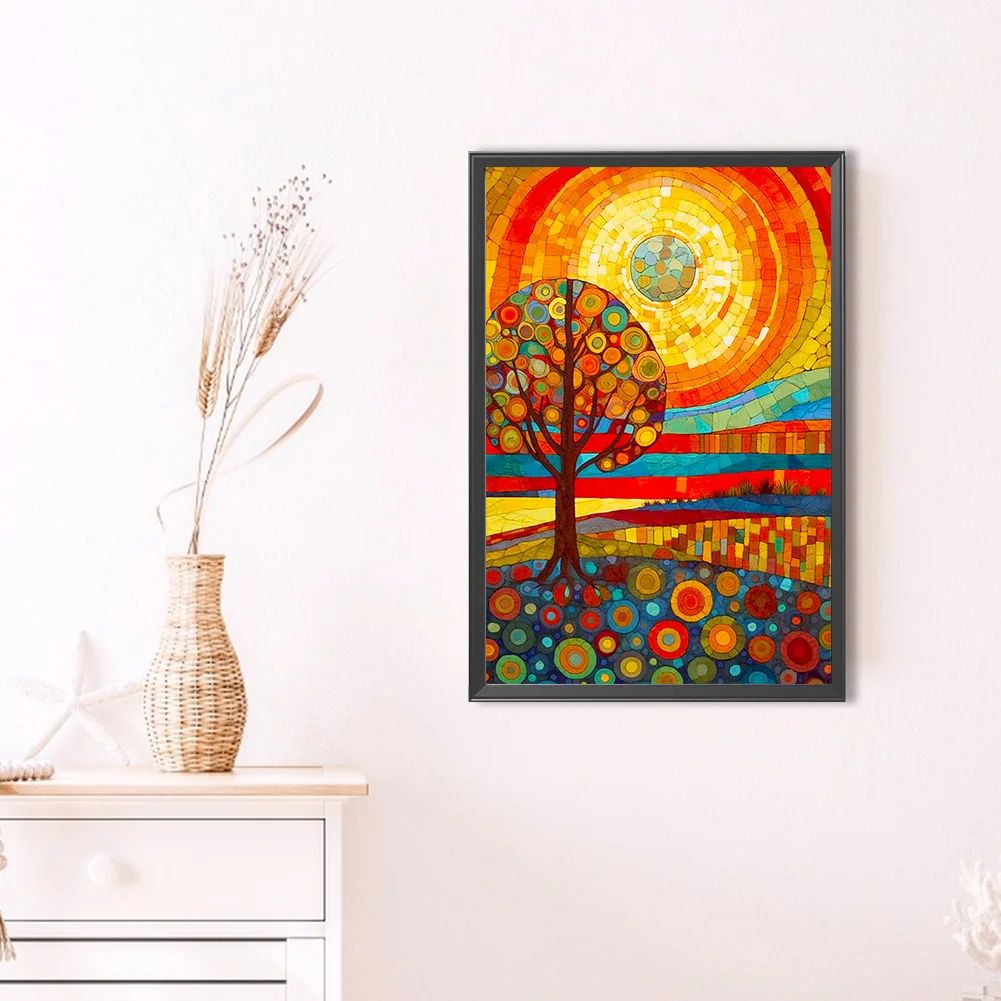 Diamond Painting - Full Round Drill - Stained Glass Tree(Canvas|40*60cm)