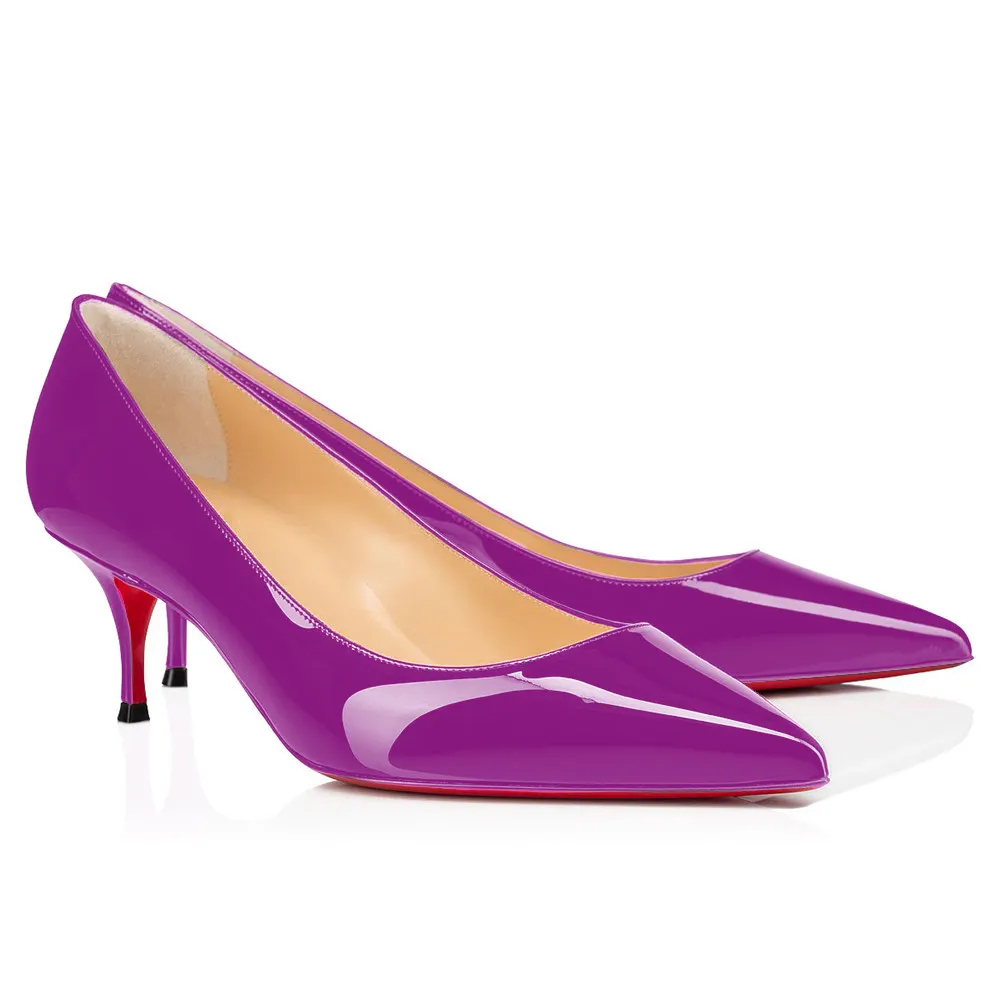 60mm Kitten Red Soles Summer Daily Pumps Patent-vocosishoes