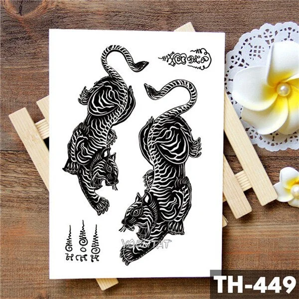 Thailand Thorn Tiger Totem Waterproof Temporary Tattoo Sticker Courage Authority Maori Flash Tattoos Body Art Arm Fake Tatoo Men