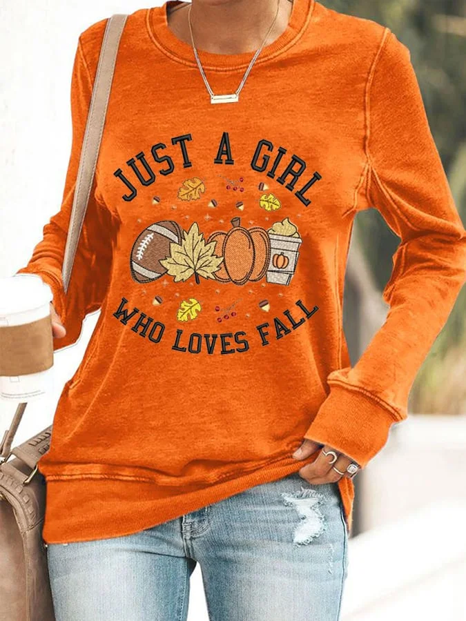 Women's Just A Girl Who Loves Fall Sweatshirt