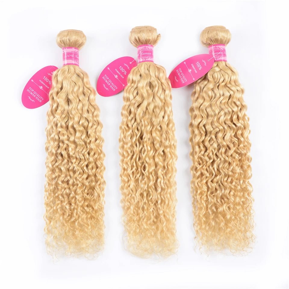 Vallbest Hair Water Wave Blonde Hair 3 Bundles  613 Blonde Color US Mall Lifes