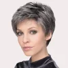 Mix Color Gray Short Curly Pixie Cut Synthetic Wig