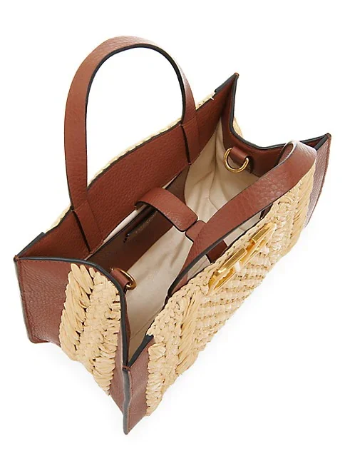 Valentino Garavani VLogo Raffia & Leather Tote bag