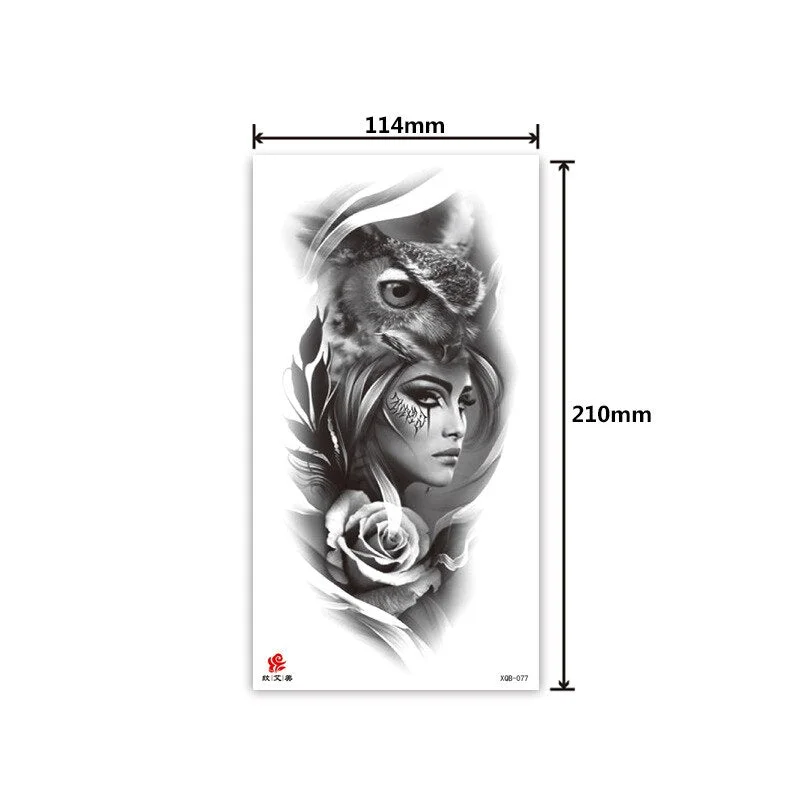 Tattoo Applique Arm Men and Women Small Full Arm Waterproof Tattoo Sticker Symbol Totem Animal Skull Text Tattoo Sticker