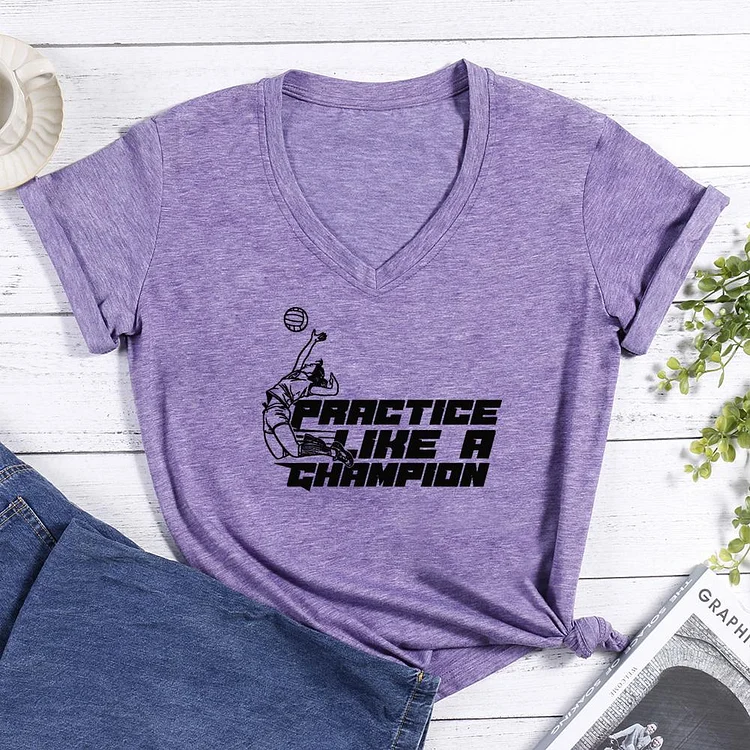 Practice Like A Champion V-neck T Shirt-Annaletters