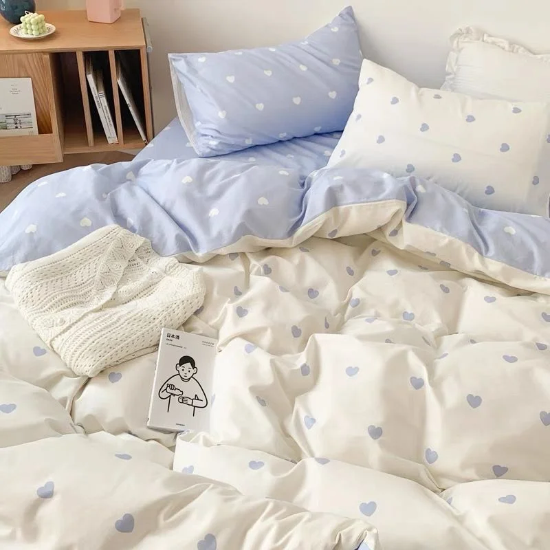 Aonga Fashion Bedding Set Hot Checkerboard Boys Girls Single Double Queen Size Flat Sheet Quilt Duvet Cover Pillowcase Bed Linens aonga