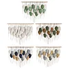 (Finished Product)Bohemian Handmade Leaf Wall Art No Drilling Handmade Craft Macrame Wall Decor Handmade Woven Leaf Tapestry for Apartment Living Room Bedroom Nursery Backdrop