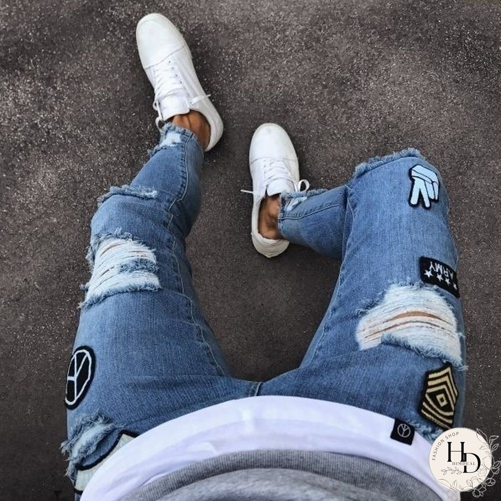 Fashion Ripped Hole Jeans Hh034