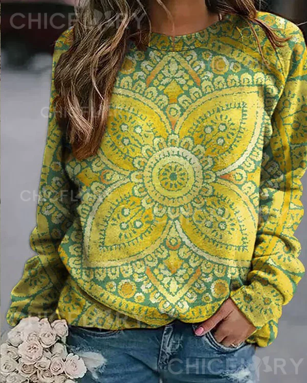Mandala Vintage Long Sleeve Top