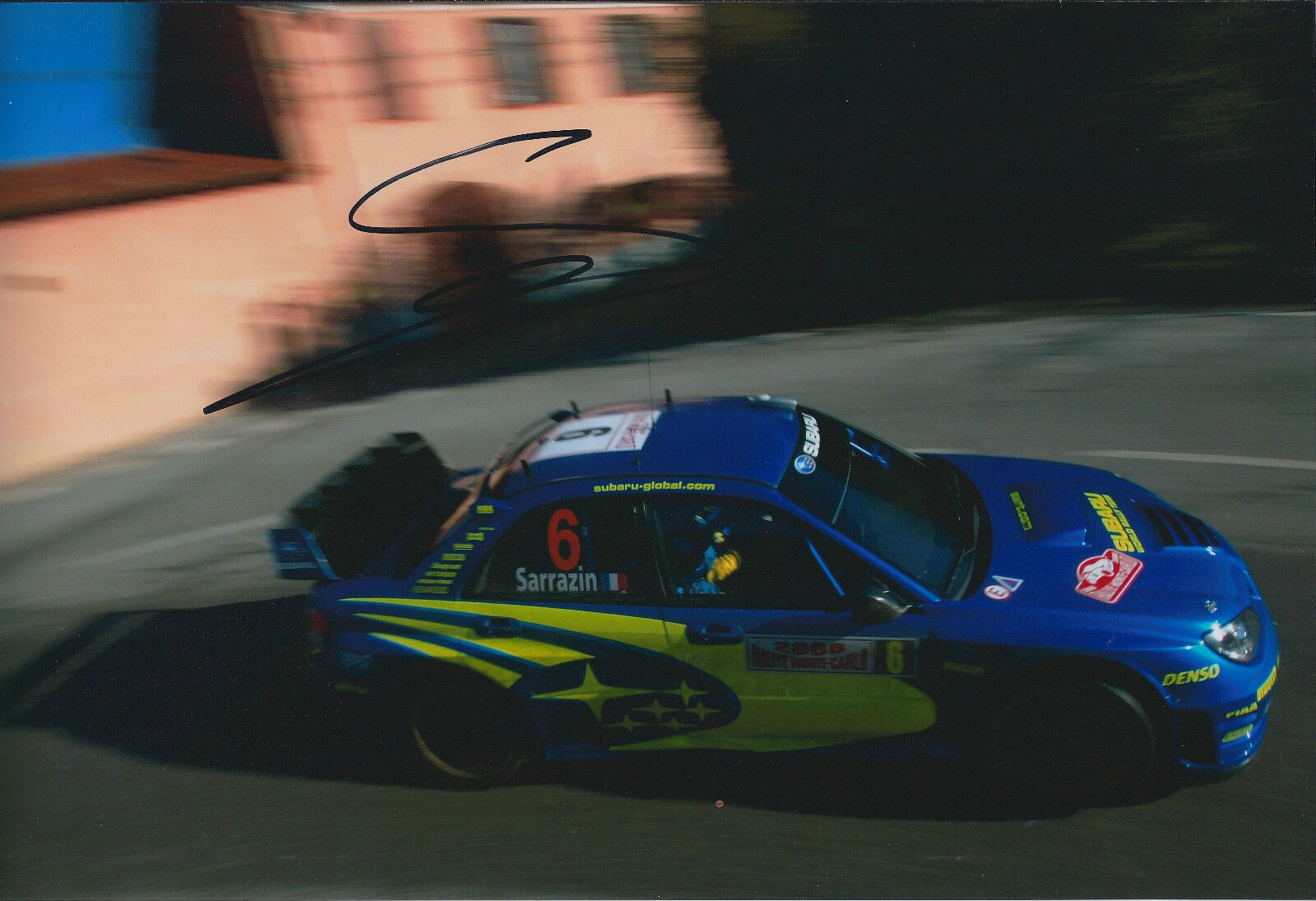 Stephane SARRAZIN Signed 12x8 Photo Poster painting Autograph AFTAL COA Subaru Rally Car Driver