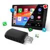 2 in 1 Wireless CarPlay Android Auto Adapter Plug & Play for Factory Wired Cars