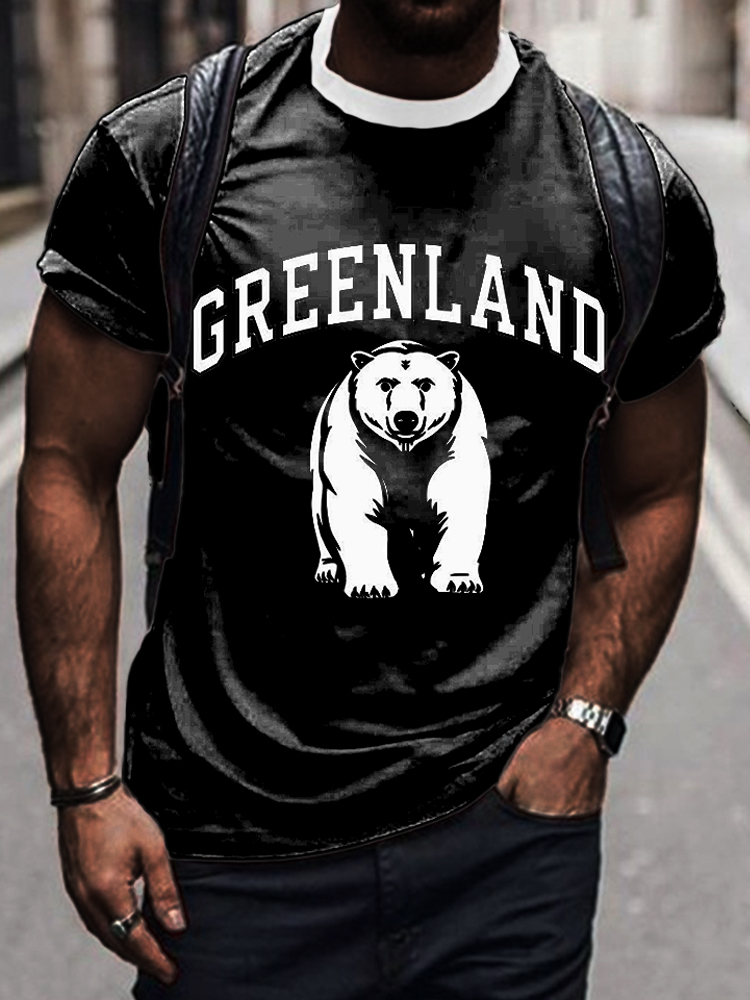 Men's Greenland Color-block Short-sleeved T-shirt artswardrobe