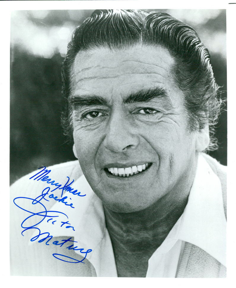 Victor Mature (Vintage) signed Photo Poster painting COA