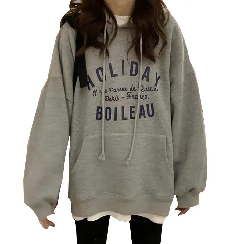 Uveng Uveng Hoodie Hoodie Female Tide 2024 Autumn Dress New Korean Version Loose Korean Version With A Hoodie Web Celebrity Women's Clothing