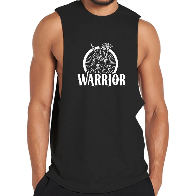 Cotton Spartan Warrior Graphic Tank Top tacday
