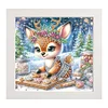 5D DIY Partial Special Shaped Drill Diamond Painting Elk With Frame Kit Home Art19.2x19.2cm