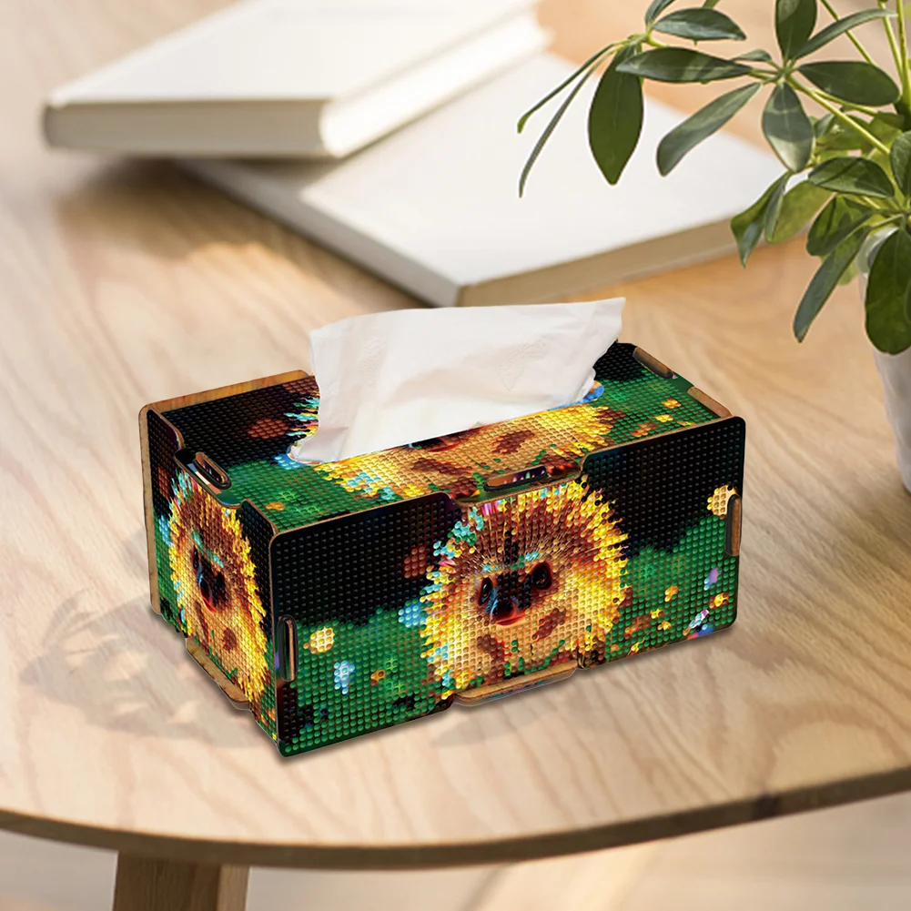 Diamond Painting Tissue Box Kits Rhinestone Craft Kit (Glowing Hedgehog)