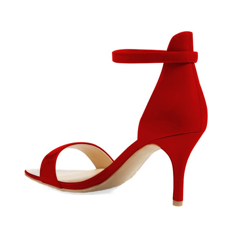 red 3 inch heels