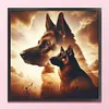 German Shepherd-14CT Stamped Cross Stitch 45*45cm tapestrymarket