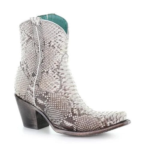 Snakeskin Med (3-8Cm) Closed Toe Chunky Heel Women Boots