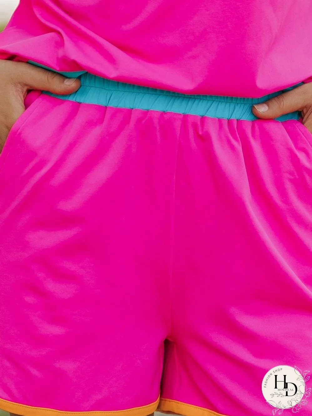 Summery Colorblock Set with Cap Sleeves