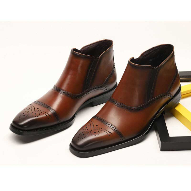 Brown Dress Boots Men Free Shipping