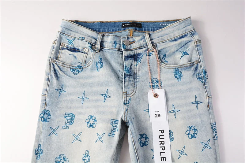 Purple Fashion Jeans 9063
