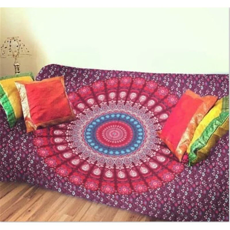 Oversize Hippie Mandala Tapestry Wall Hanging Bohemian Psychedelic Tapestry Fabric Wall Carpet Bed Sofa Cover Picnic Mat Shawl