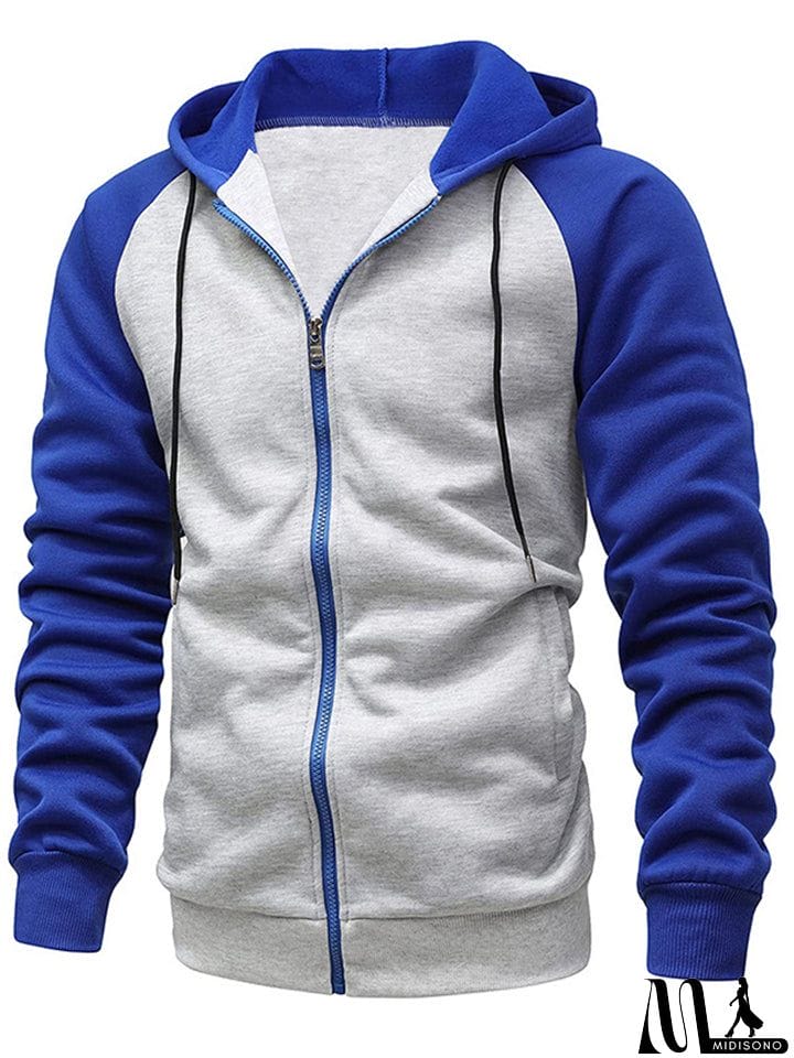 MidiSono - Contrast Color Sports Casual Fitness Workout Tops For Men