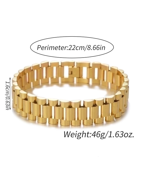 Minimalist Solid Color Titanium Steel Plating 18k Gold Plated Men’s Bangle