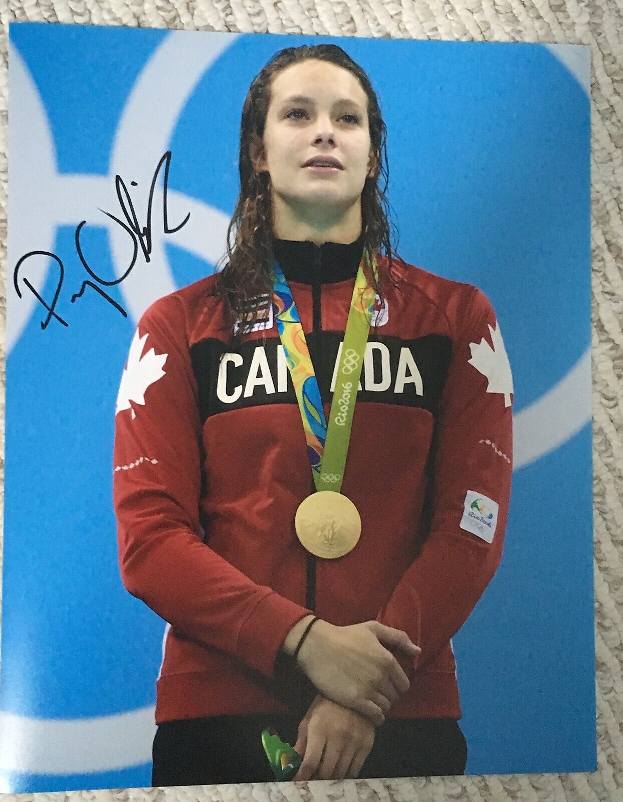 PENNY OLEKSIAK SIGNED AUTOGRAPHED 2016 OLYMPICS SWIMMING 11x14 Photo Poster painting PROOF #2