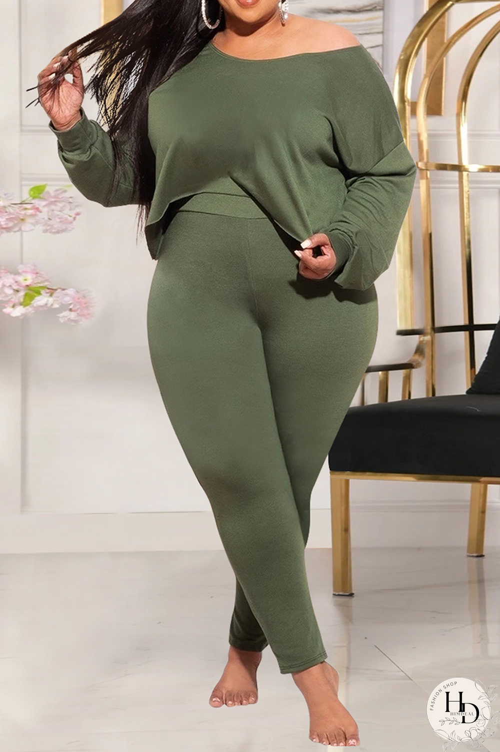 Yellow Casual Solid Split Joint O Neck Plus Size Two Pieces