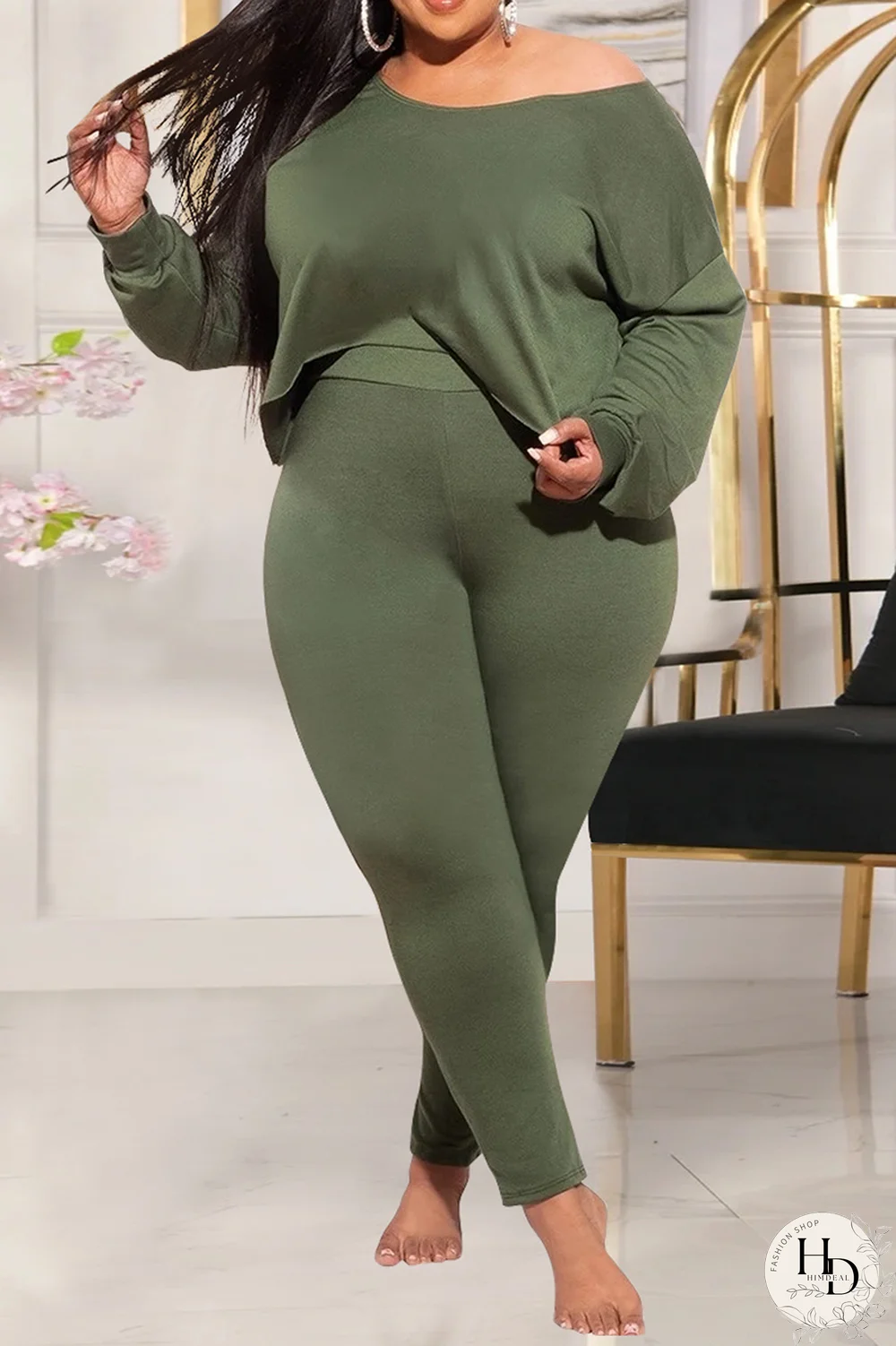 Yellow Casual Solid Split Joint O Neck Plus Size Two Pieces