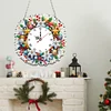 2D Flat DIY Christmas Snowflake Acrylic Diamond Painting Clock Pendant Decor