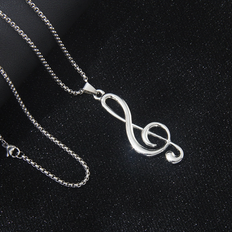 Musical Note Stainless Steel Necklace