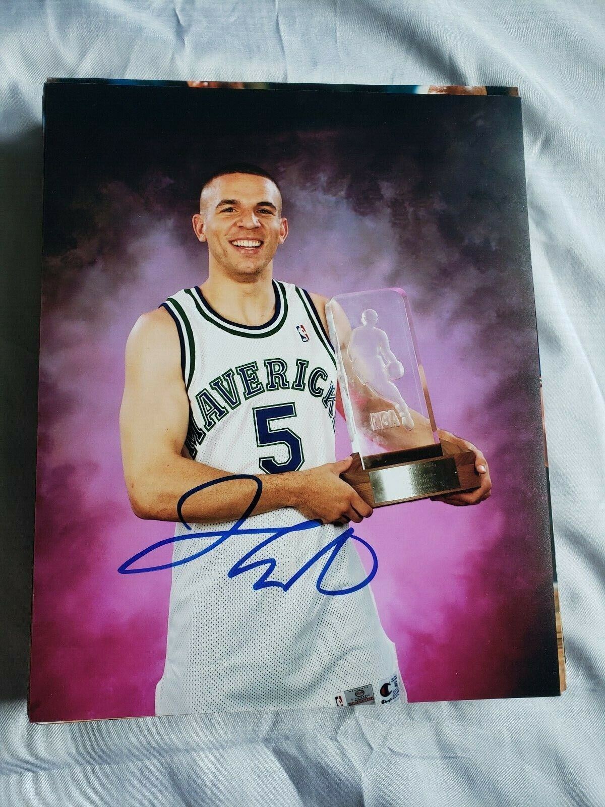 JASON KIDD DALLAS MAVERICKS SIGNED AUTOGRAPHED 1995 ROY 8x10 Photo Poster painting COA NBA