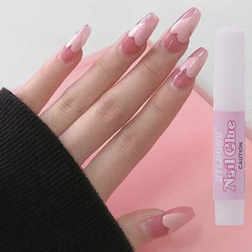 24PCS Nude Color Fake Nails With Black Grids Press On False Detachable Full Cover Artificial Tips Nail Art DIY Manicure No Glue-Nail Inspo