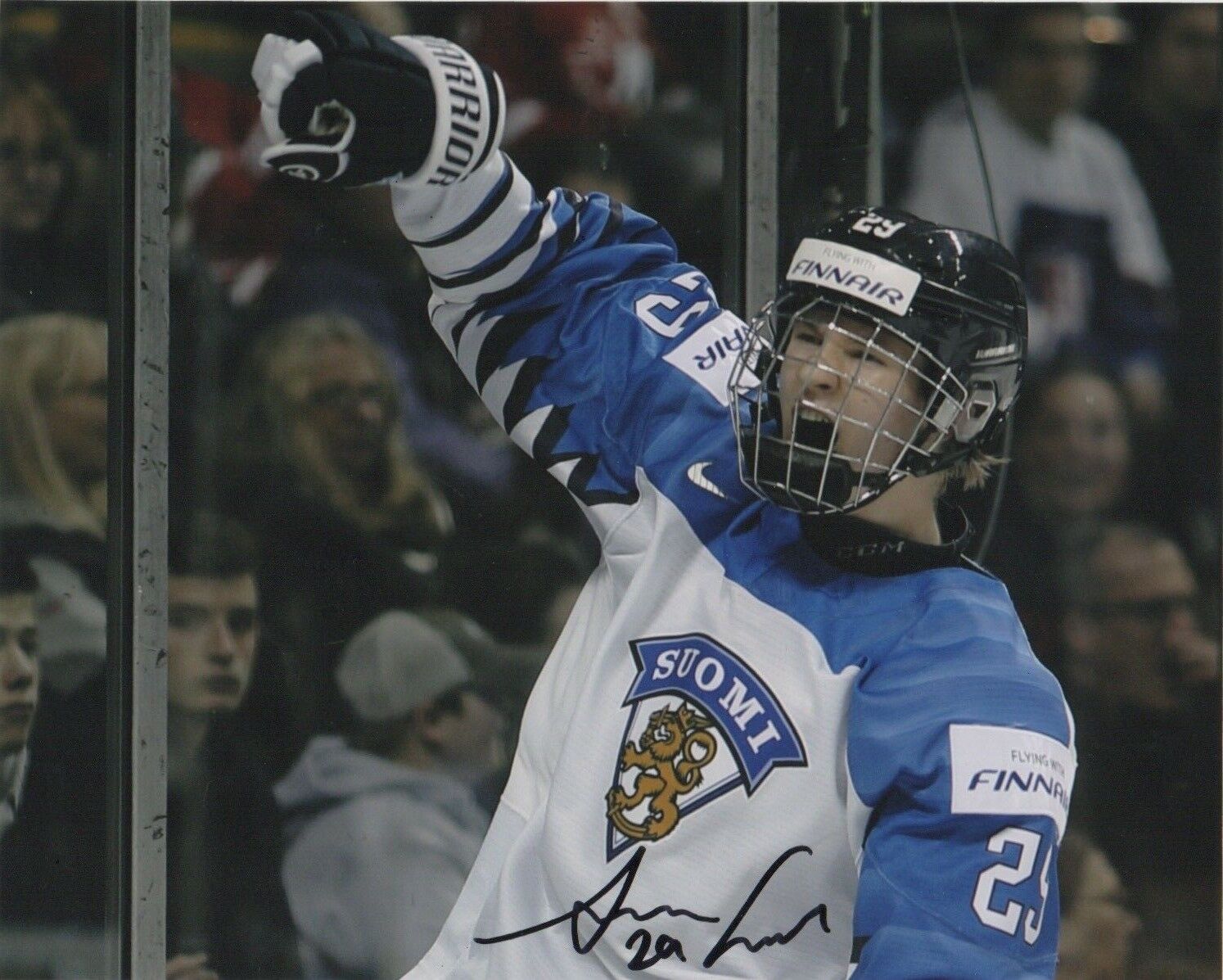 Team Finland Anton Lundell Signed Autographed 8x10 IIHF Photo Poster painting COA #10