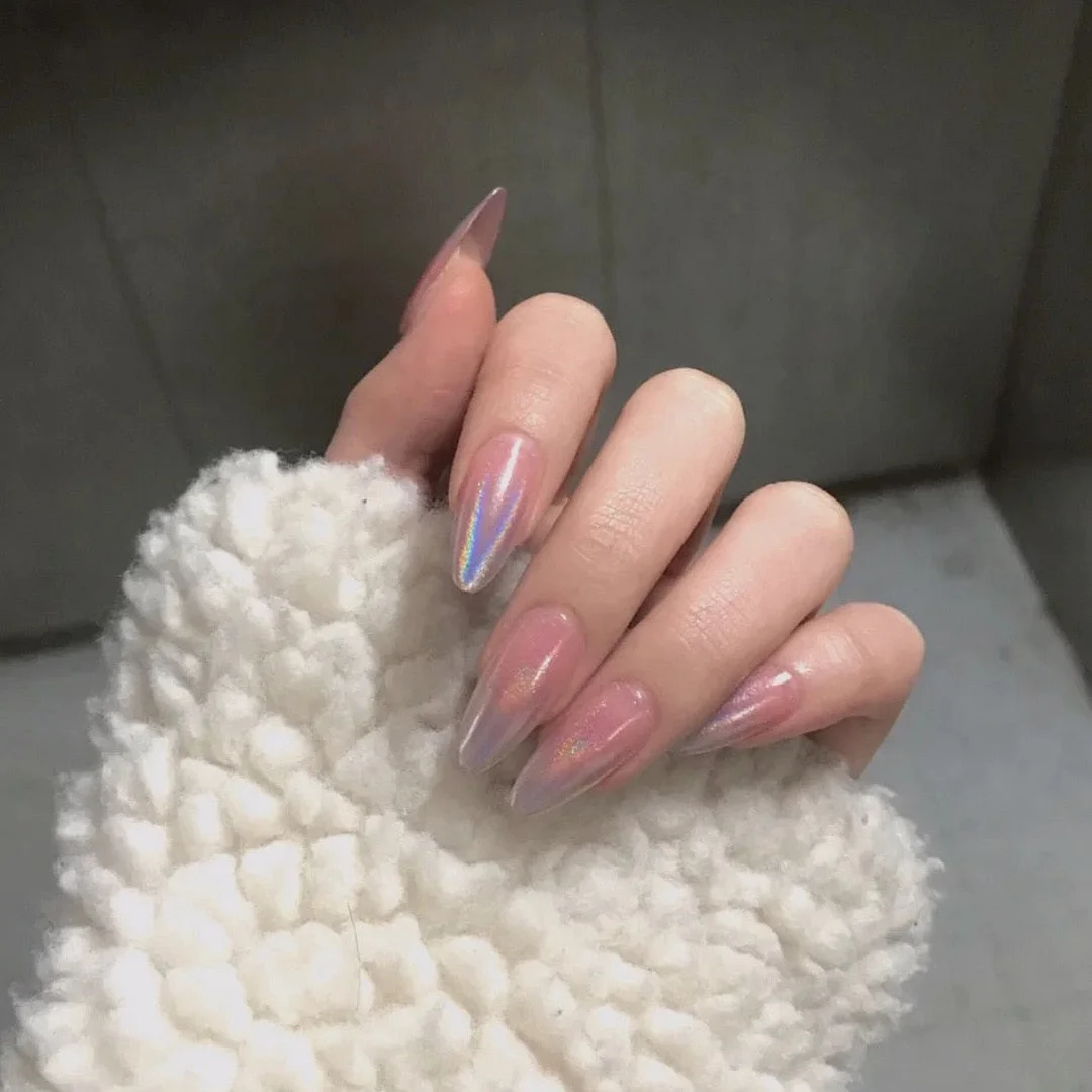 24pcs/box Cat Eye Phototherapy Nail Patch Wearable Fake Nail Short False Nail Wedding For Winter Autumn wearable full cover-Nail Inspo