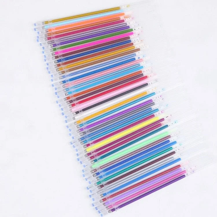 100 Colors Gel Pen Refill Rod 0.7mm Multi Colored Painting Gel Ink Pens Refills Metallic Pastel Neon Glitter Pens DIY Graffiti