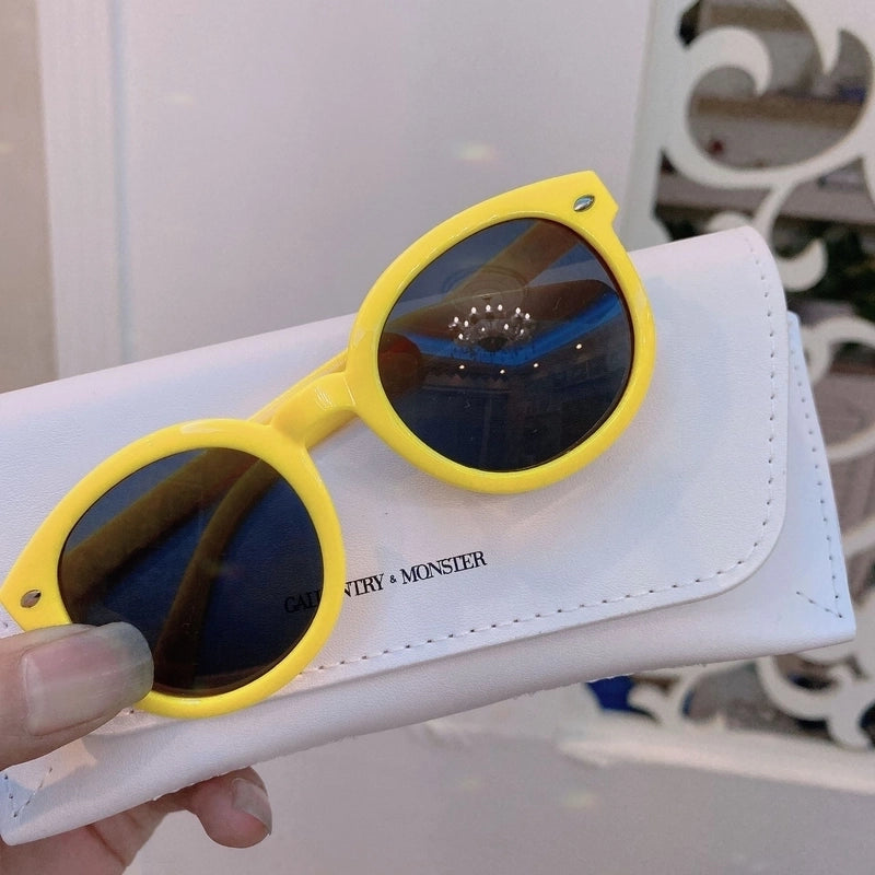 Minimalist Round Pc Round Frame Full Frame Kids Sunglasses