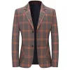 Business plaid non-iron wear-resistant suit jacket