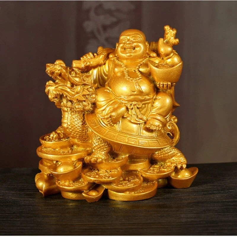 Laughing Buddha Statue Chinese Feng Shui Money Maitreya Buddha Sculpture Figurines Ornaments Gift For Home Decoration QDD9848