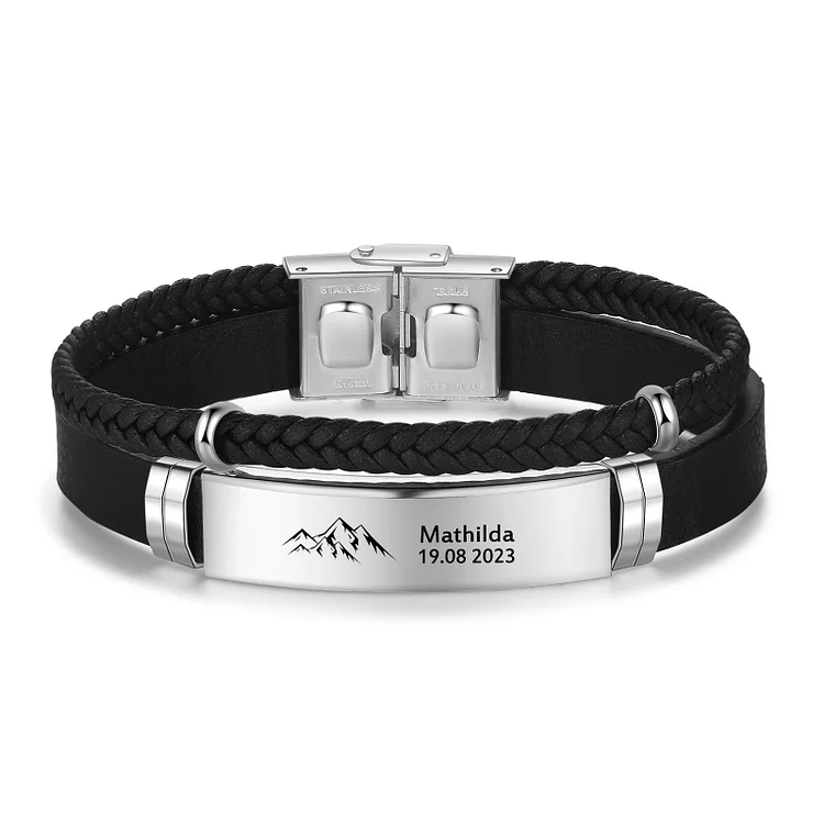 Personalized Father Bracelet Name Bracelet, Custom Father Bracelet Gift Dad Gift